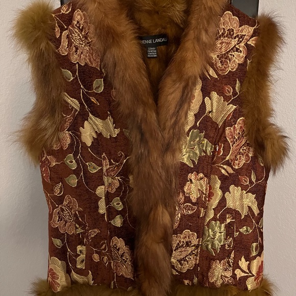 Adrienne Landau Fox Fur Appliqué embellished Vest - Picture 2 of 6